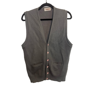 Tundra Canada Gray Knit Wool Blend Sweater Vest Large